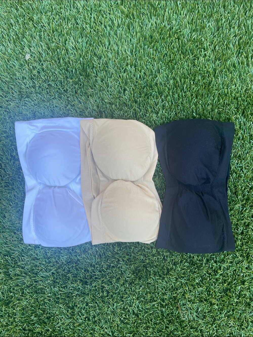 Strapless Seamless Bandeau Bra - White, Nude & Black